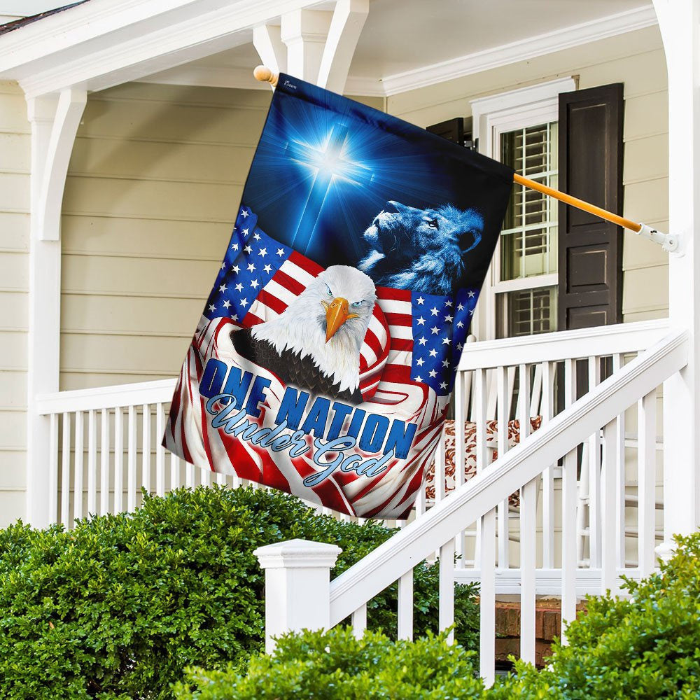Christian Garden Flags, One Nation Under God Eagle Flag, Christian House Flags, Christian Cross Flag, Faith Flag, easychoo.com