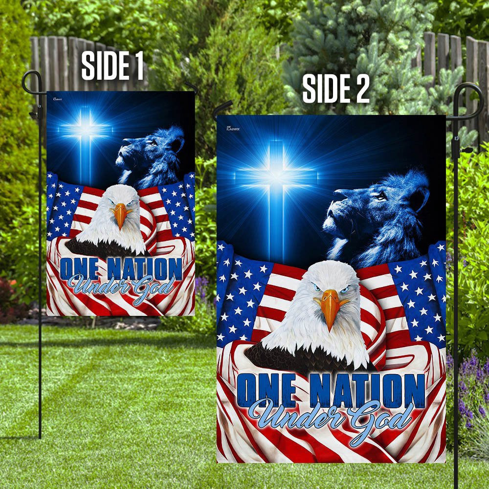 Christian Garden Flags, One Nation Under God Eagle Flag, Christian House Flags, Christian Cross Flag, Faith Flag, easychoo.com