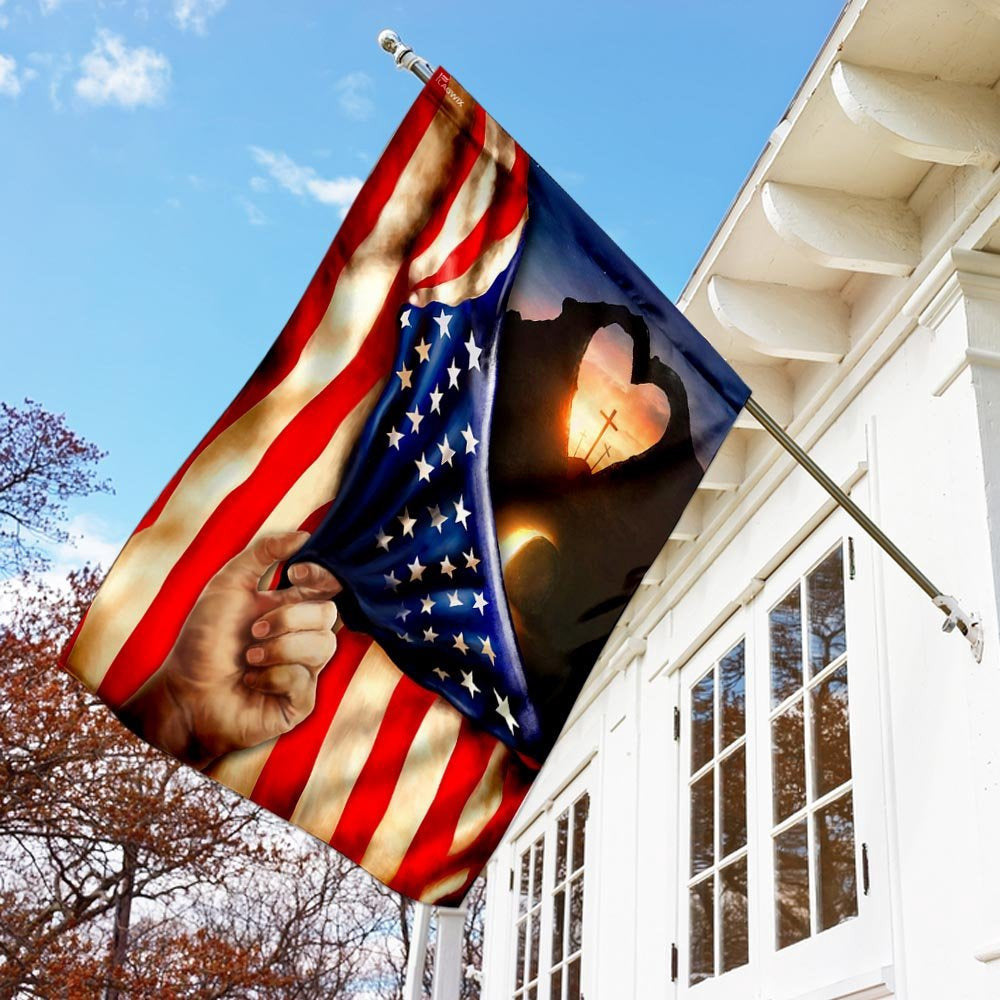 Christian Garden Flags, The Sun On The Cross Flag, Christian House Flags, Christian Cross Flag, Faith Flag, easychoo.com