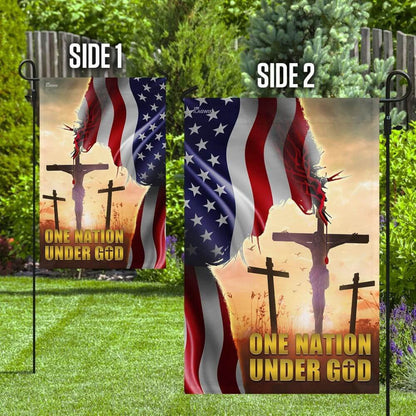 Christian Garden Flags, One Nation Under God American Flag, Christian House Flags, Christian Cross Flag, Faith Flag, easychoo.com