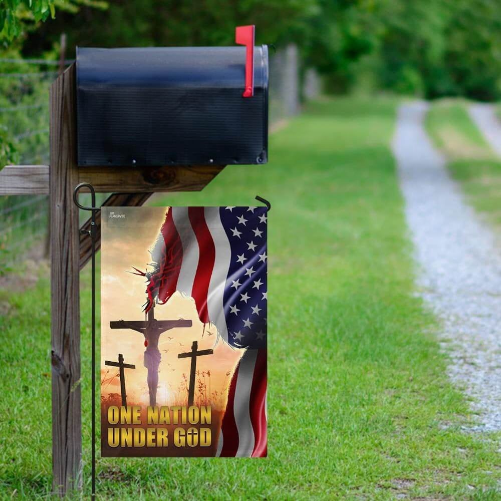 Christian Garden Flags, One Nation Under God American Flag, Christian House Flags, Christian Cross Flag, Faith Flag, easychoo.com