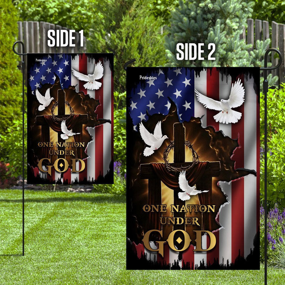 Christian Garden Flags, One Nation Under God American Flag, Christian House Flags, Christian Cross Flag, Faith Flag, easychoo.com