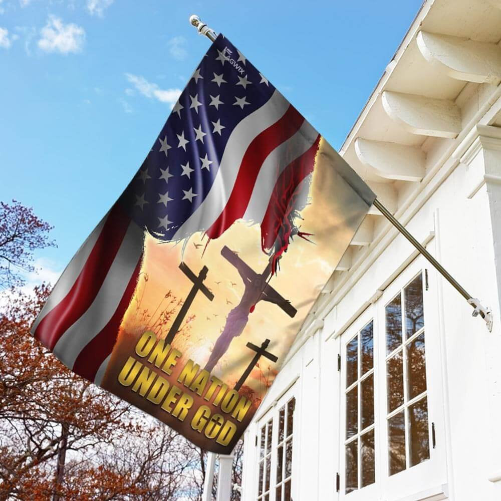 Christian Garden Flags, One Nation Under God American Flag, Christian House Flags, Christian Cross Flag, Faith Flag, easychoo.com
