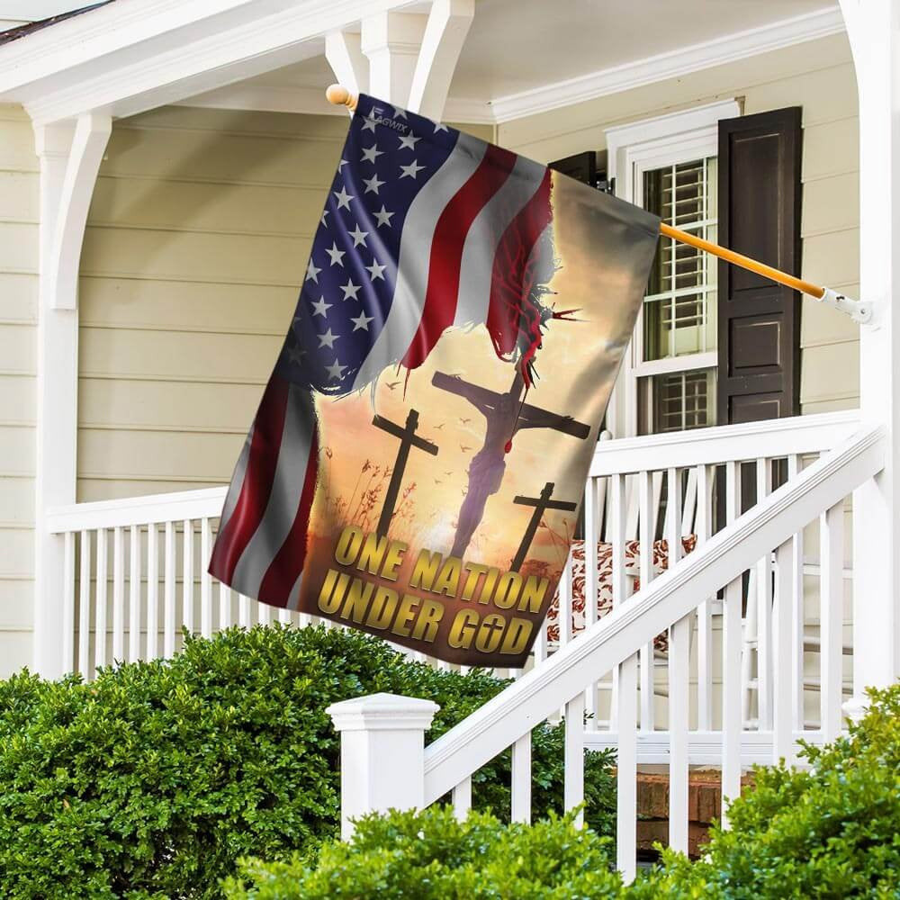 Christian Garden Flags, One Nation Under God American Flag, Christian House Flags, Christian Cross Flag, Faith Flag, easychoo.com
