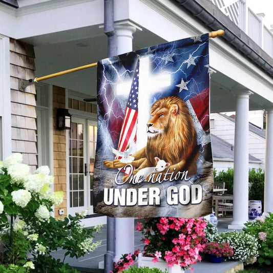 Christian Garden Flags, One Nation Under God American Flag, Christian House Flags, Christian Cross Flag, Faith Flag, easychoo.com