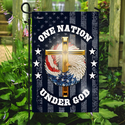 Christian Garden Flags, One Nation Under God Christian Wreath Flag, Christian House Flags, Christian Cross Flag, Faith Flag, easychoo.com