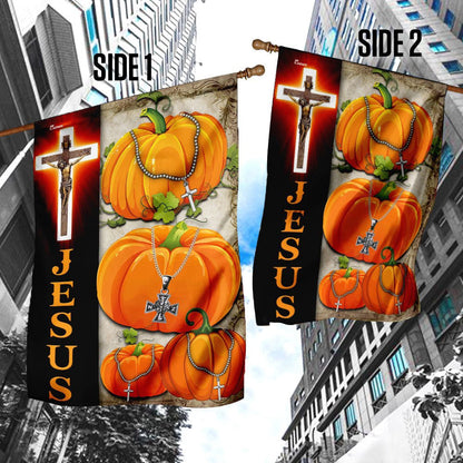 Christian Garden Flags, Jesus Pumpkin Flag, Christian House Flags, Christian Cross Flag, Faith Flag, easychoo.com