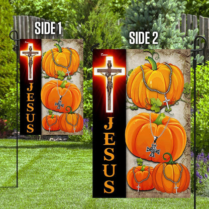 Christian Garden Flags, Jesus Pumpkin Flag, Christian House Flags, Christian Cross Flag, Faith Flag, easychoo.com