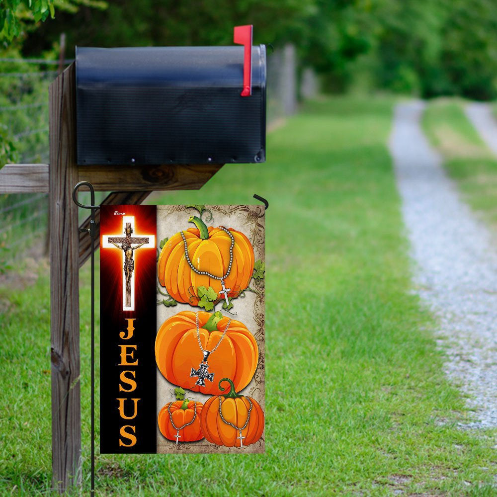 Christian Garden Flags, Jesus Pumpkin Flag, Christian House Flags, Christian Cross Flag, Faith Flag, easychoo.com