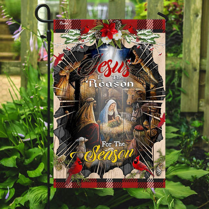 Christian Garden Flags, Jesus Is The Reason For The Season Flag, Christian House Flags, Christian Cross Flag, Faith Flag, easychoo.com