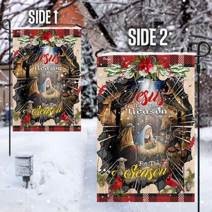 Christian Garden Flags, Jesus Is The Reason For The Season Flag, Christian House Flags, Christian Cross Flag, Faith Flag, easychoo.com