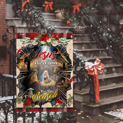 Christian Garden Flags, Jesus Is The Reason For The Season Flag, Christian House Flags, Christian Cross Flag, Faith Flag, easychoo.com