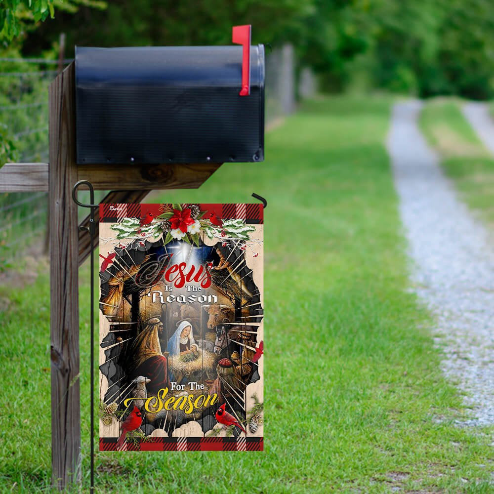 Christian Garden Flags, Jesus Is The Reason For The Season Flag, Christian House Flags, Christian Cross Flag, Faith Flag, easychoo.com