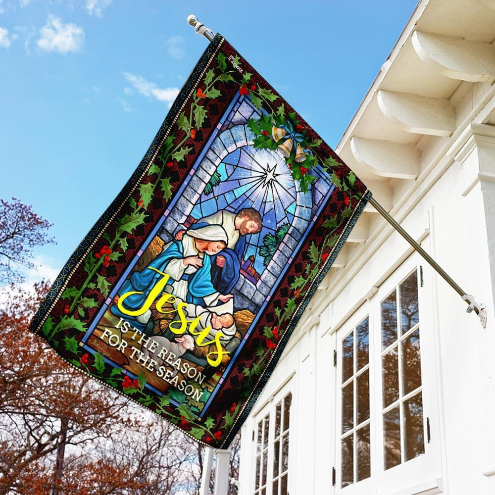 Christian Garden Flags, Jesus Is The Reason For The Season Flag, Christian House Flags, Christian Cross Flag, Faith Flag, easychoo.com