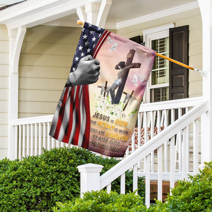 Christian Garden Flags, Jesus Is Risen Christian Easter Day Flag, Christian House Flags, Christian Cross Flag, Faith Flag, easychoo.com