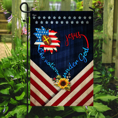 Christian Garden Flags, Jesus One Nation Under God Sunflower Flag, Christian House Flags, Christian Cross Flag, Faith Flag, easychoo.com
