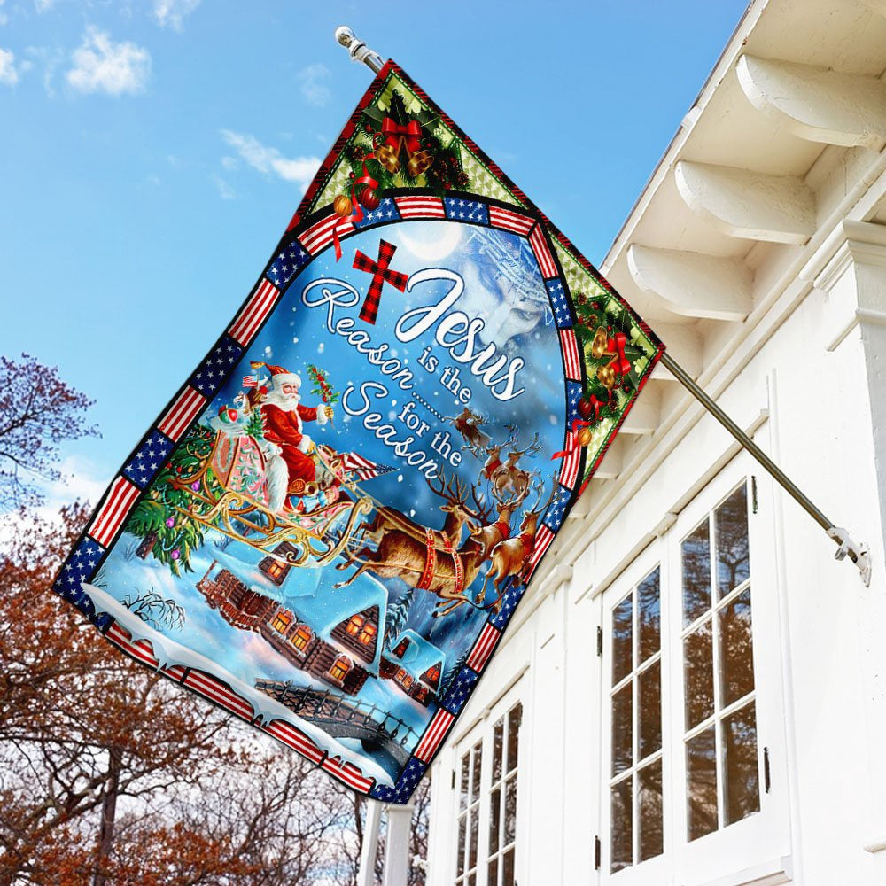 Christian Garden Flags, Jesus Is The Reason For The Christmas Season Flag, Christian House Flags, Christian Cross Flag, Faith Flag, easychoo.com