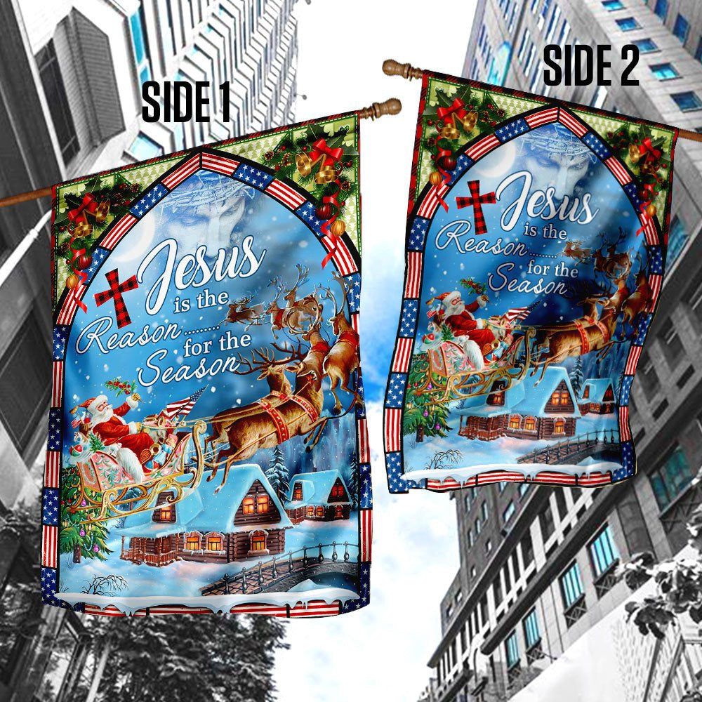 Christian Garden Flags, Jesus Is The Reason For The Christmas Season Flag, Christian House Flags, Christian Cross Flag, Faith Flag, easychoo.com