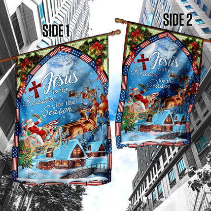 Christian Garden Flags, Jesus Is The Reason For The Christmas Season Flag, Christian House Flags, Christian Cross Flag, Faith Flag, easychoo.com