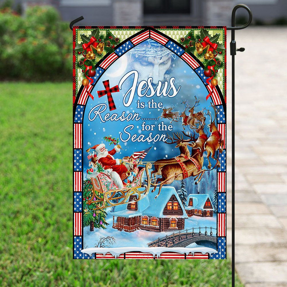 Christian Garden Flags, Jesus Is The Reason For The Christmas Season Flag, Christian House Flags, Christian Cross Flag, Faith Flag, easychoo.com