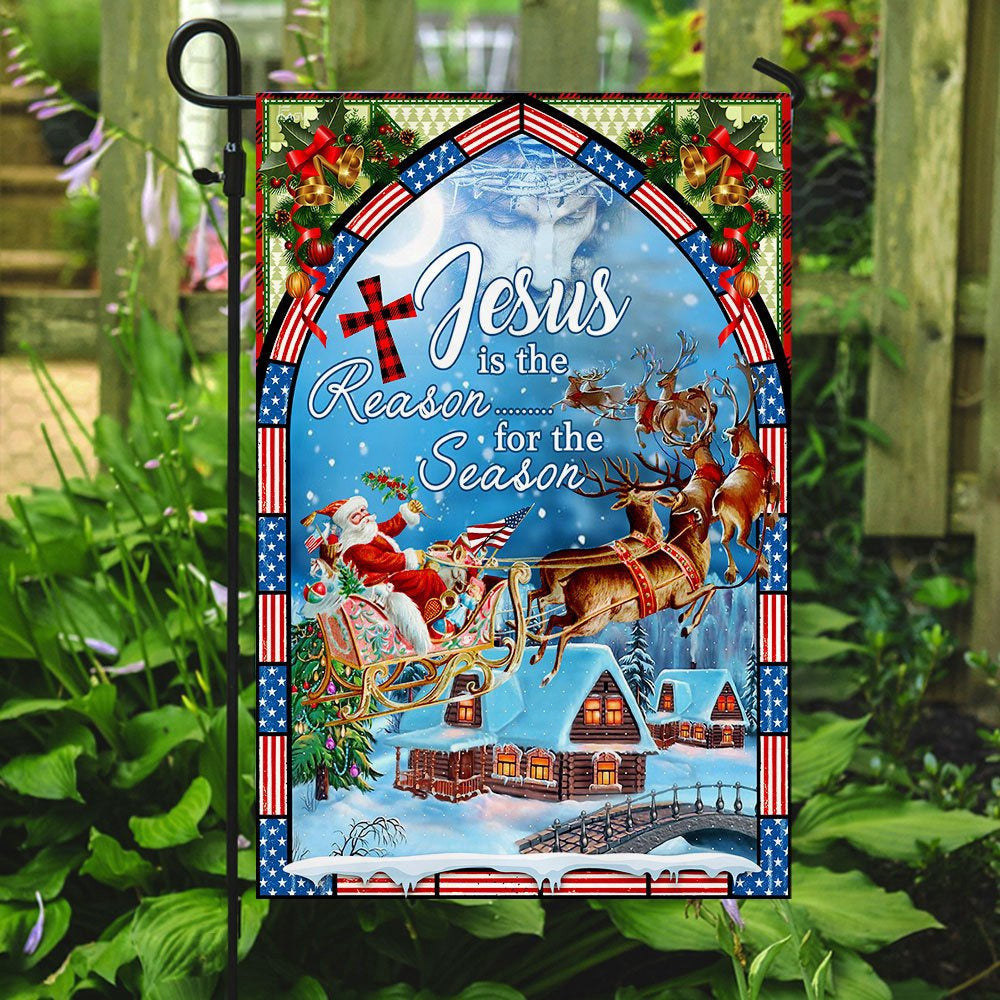 Christian Garden Flags, Jesus Is The Reason For The Christmas Season Flag, Christian House Flags, Christian Cross Flag, Faith Flag, easychoo.com