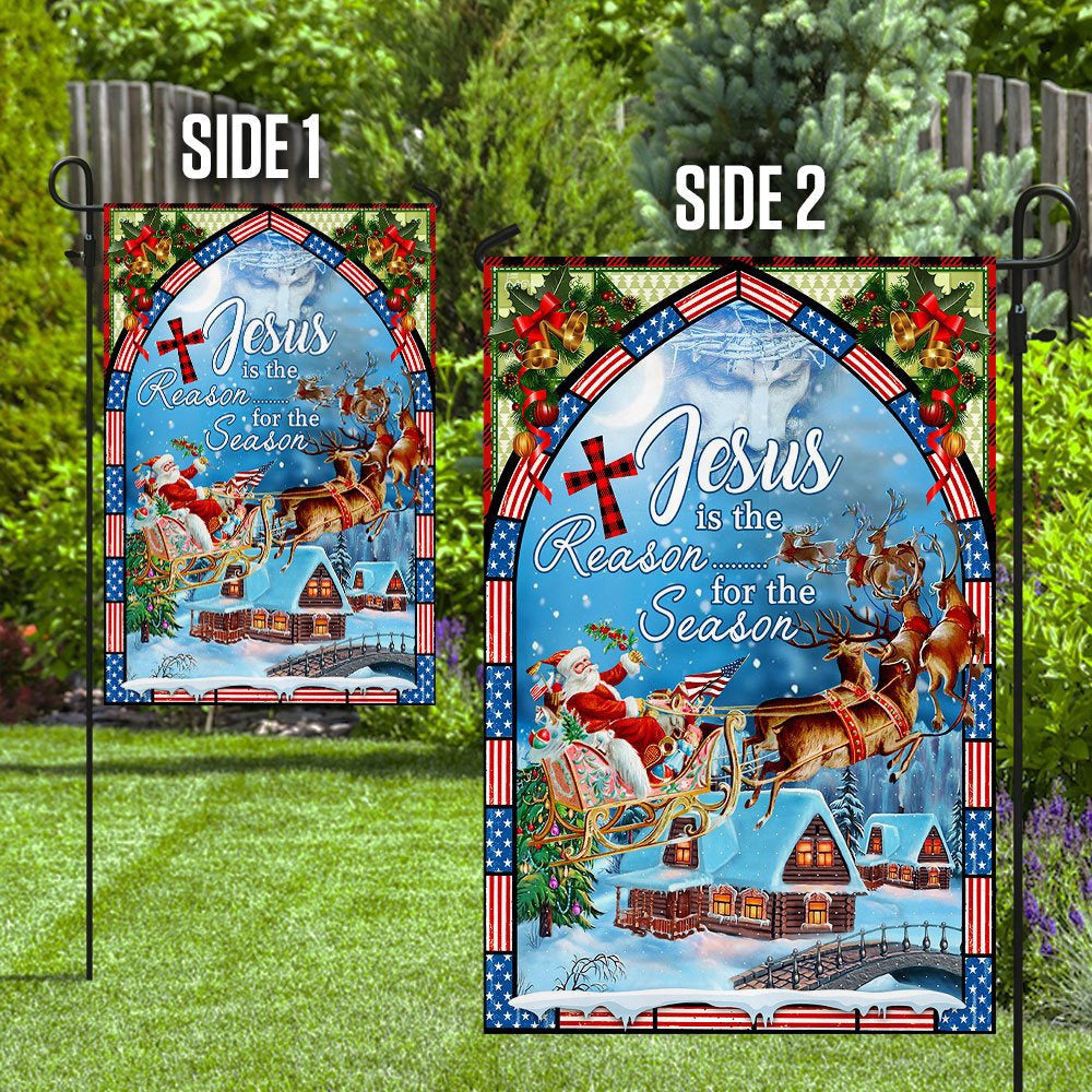 Christian Garden Flags, Jesus Is The Reason For The Christmas Season Flag, Christian House Flags, Christian Cross Flag, Faith Flag, easychoo.com