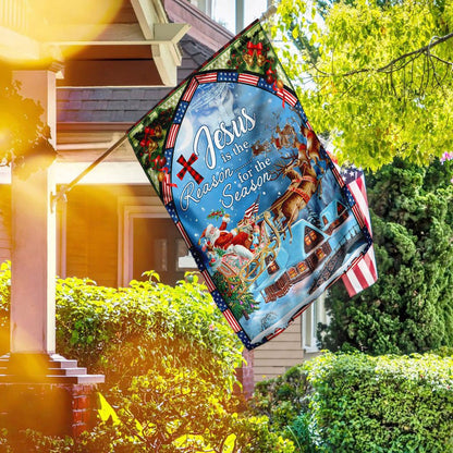 Christian Garden Flags, Jesus Is The Reason For The Christmas Season Flag, Christian House Flags, Christian Cross Flag, Faith Flag, easychoo.com