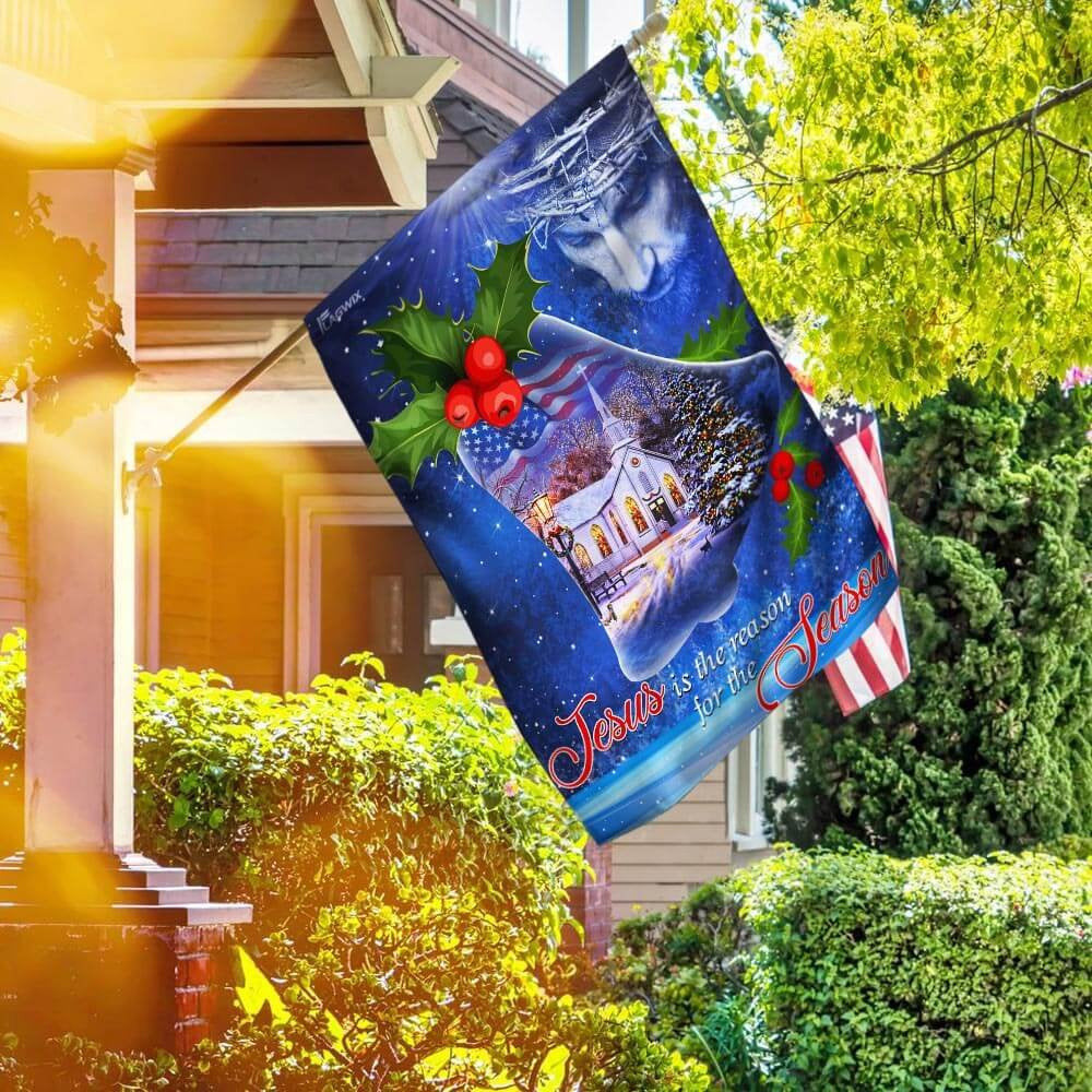 Christian Garden Flags, Jesus Is The Reason For The Season Christmas Flag, Christian House Flags, Christian Cross Flag, Faith Flag, easychoo.com