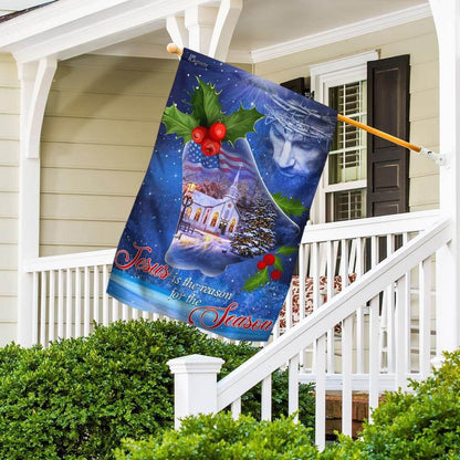 Christian Garden Flags, Jesus Is The Reason For The Season Christmas Flag, Christian House Flags, Christian Cross Flag, Faith Flag, easychoo.com