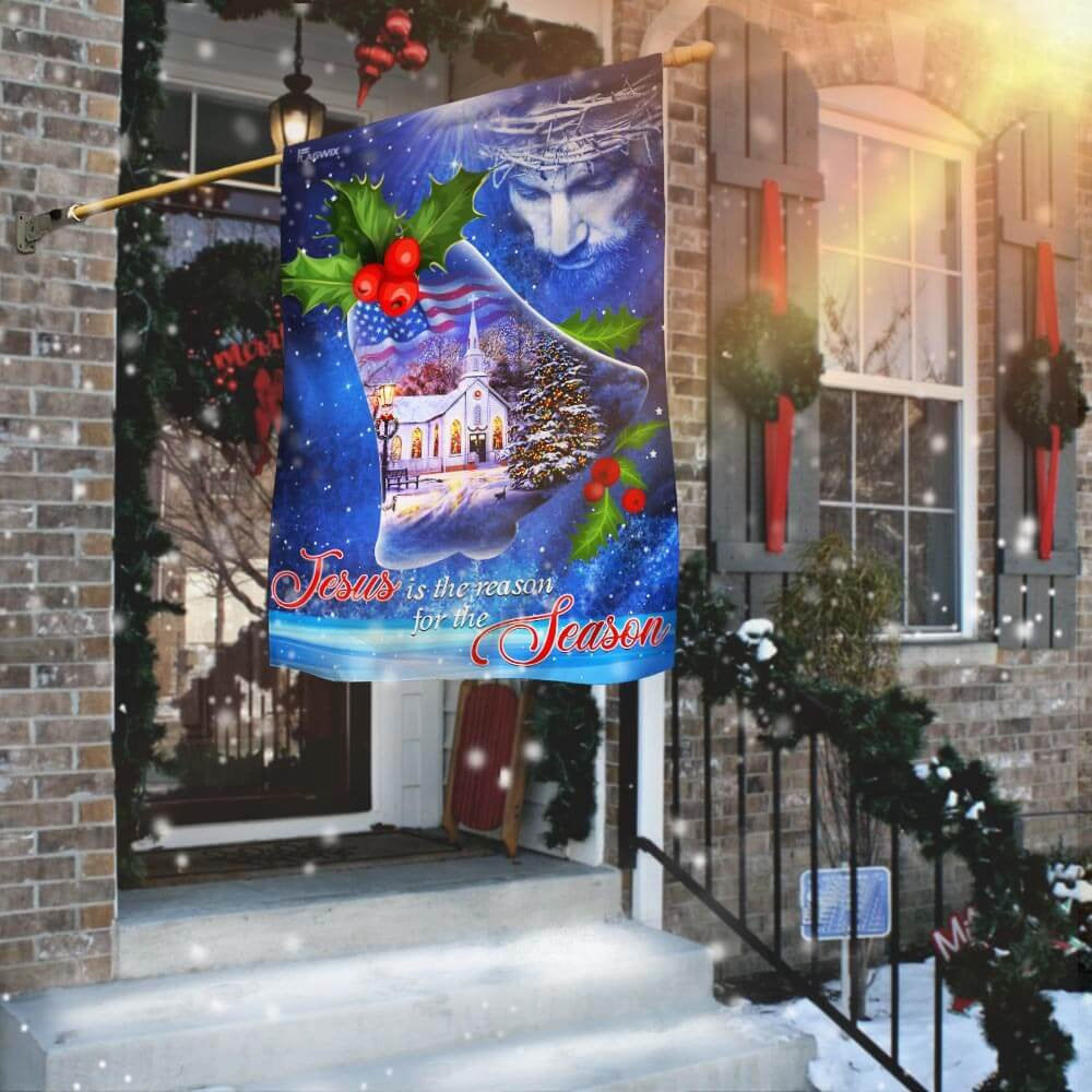 Christian Garden Flags, Jesus Is The Reason For The Season Christmas Flag, Christian House Flags, Christian Cross Flag, Faith Flag, easychoo.com