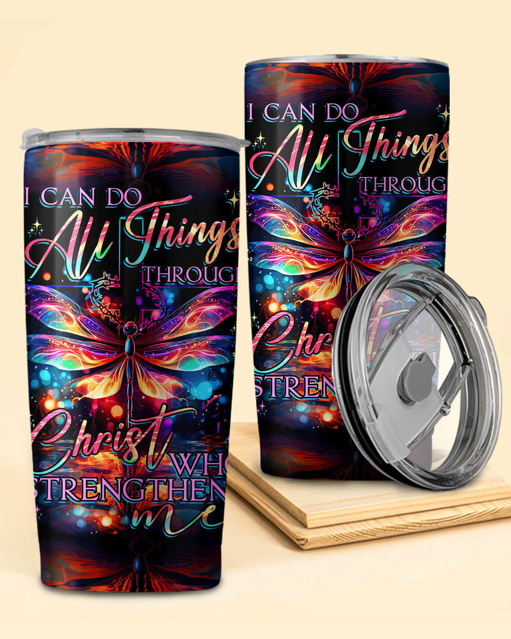 I Can Do All Things Dragonflies Tumbler - Tytd2706232, easychoo.com