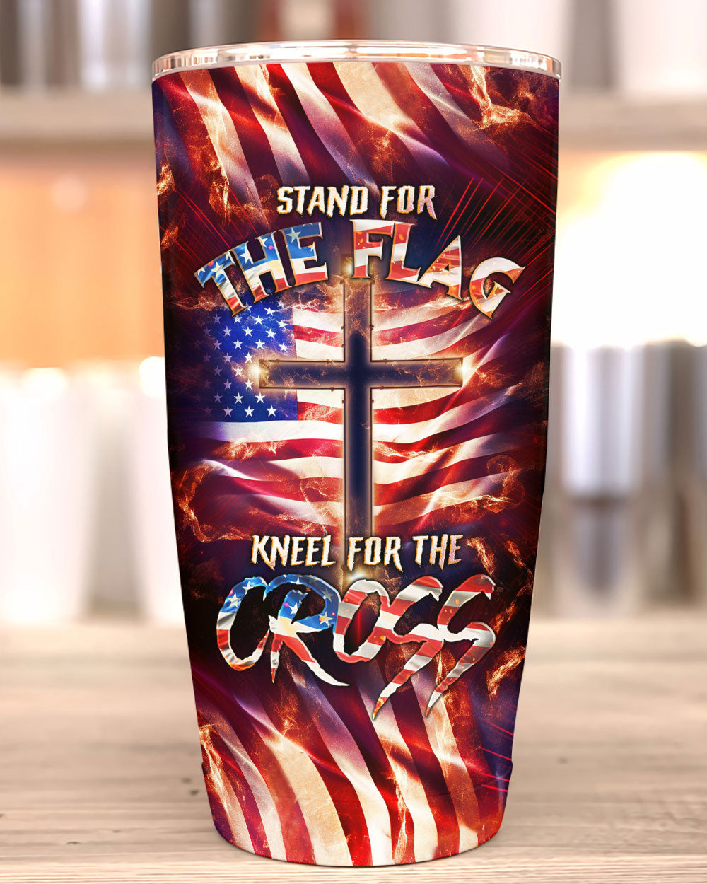 Stand For The Flag Kneel For The Cross Tumbler - Tlno0308232, easychoo.com