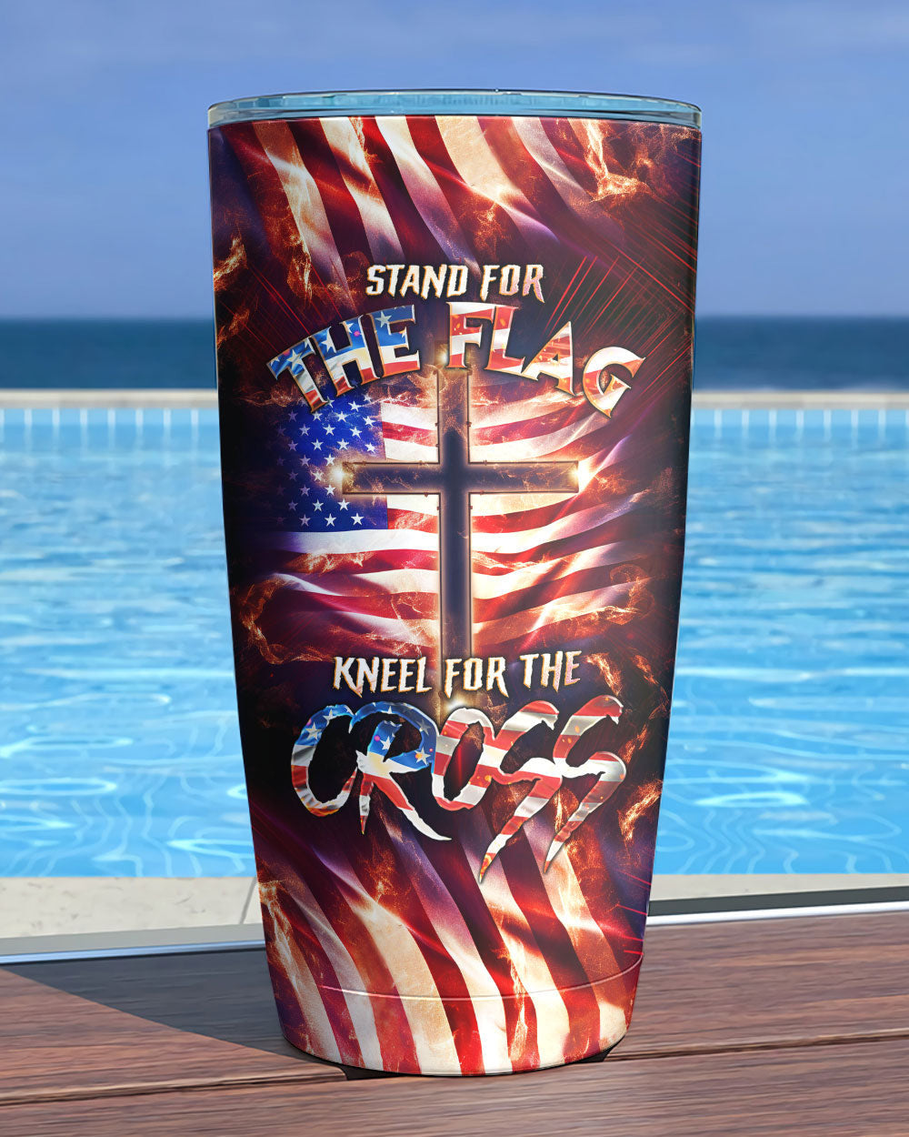 Stand For The Flag Kneel For The Cross Tumbler - Tlno0308232, easychoo.com