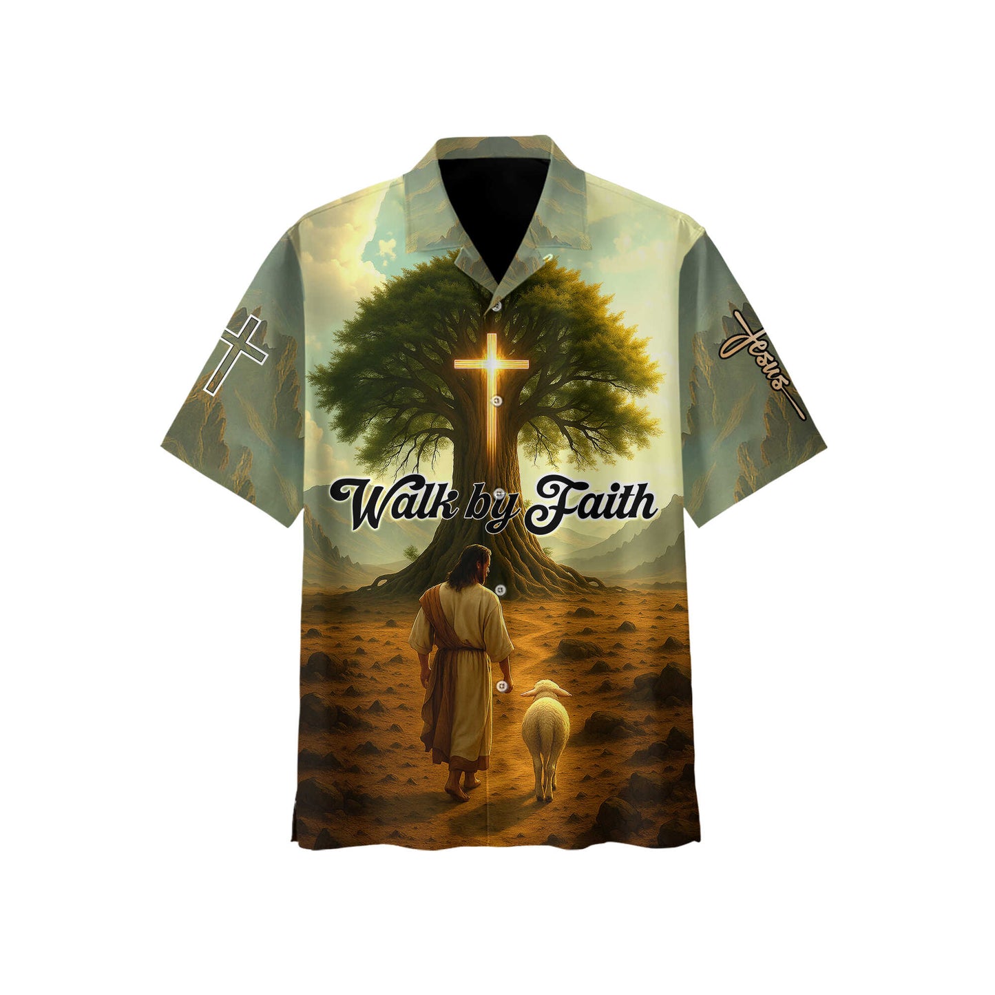 Walk by Faith With Jesus – Uplifting Christian Art Design