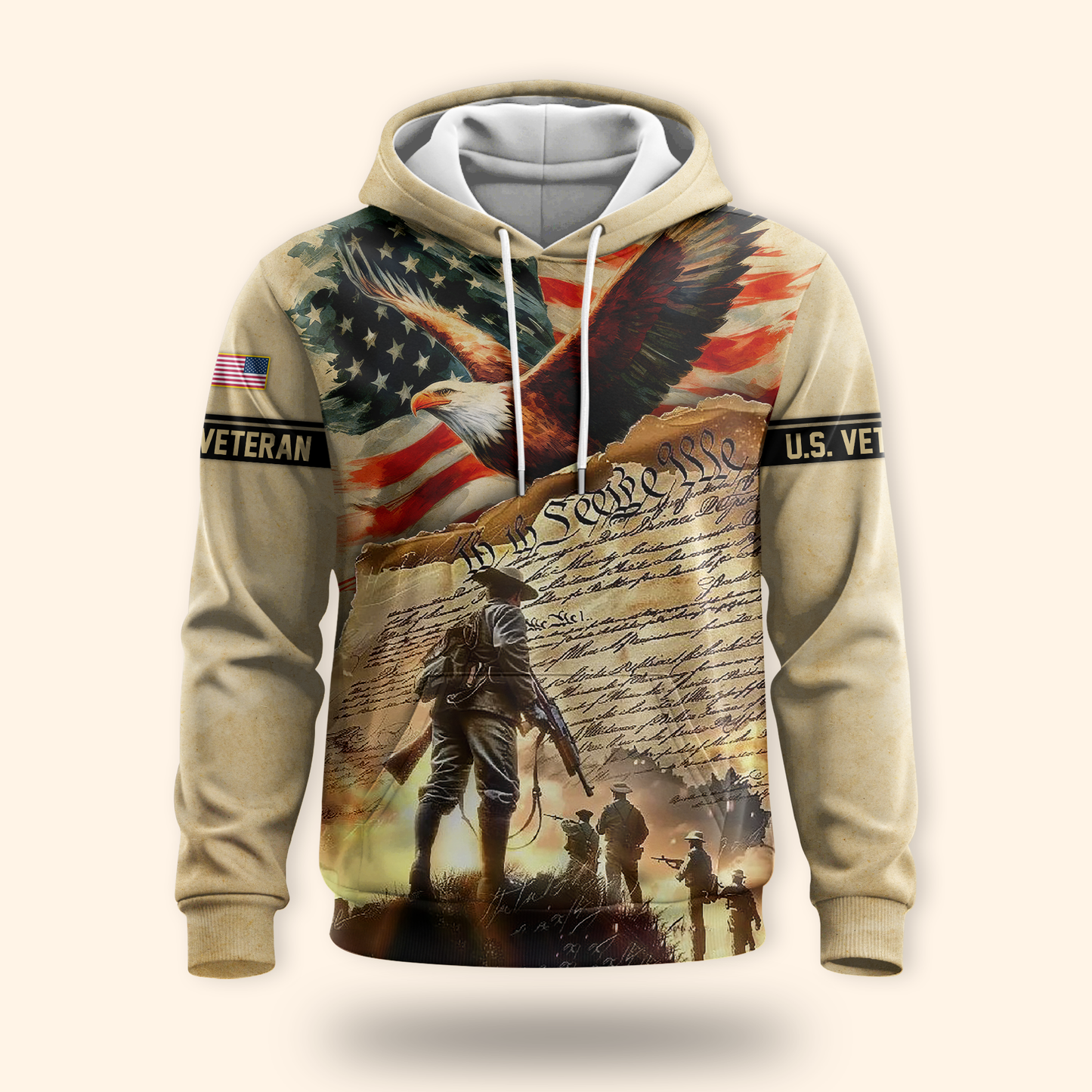 U.S. Veteran Hoodie – We The People American Eagle Zip Up