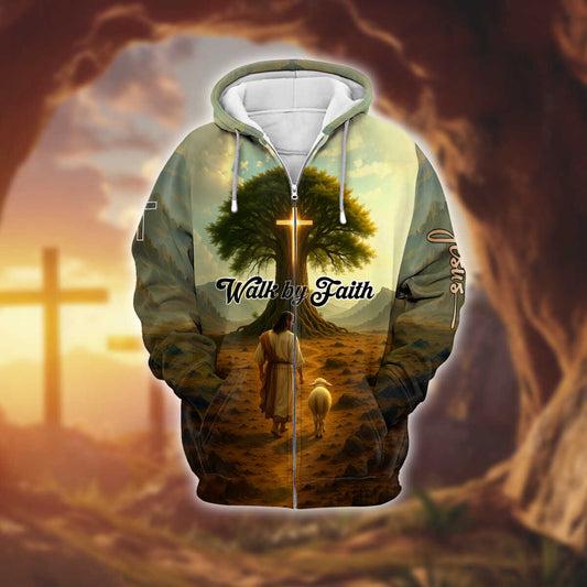 Walk by Faith With Jesus – Uplifting Christian Art Design