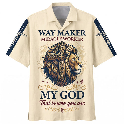 "Way Maker" Hawaiian Shirt - American Flag Patriotic Shirt with Bald Eagle
