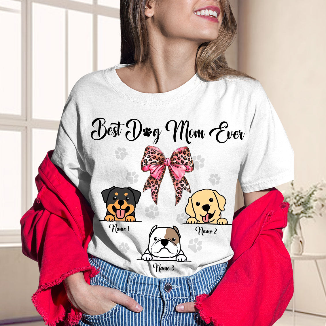 Custom Pet - Best Dog Mom Ever Tshirt, easychoo.com