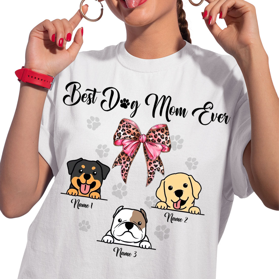 Custom Pet - Best Dog Mom Ever Tshirt, easychoo.com