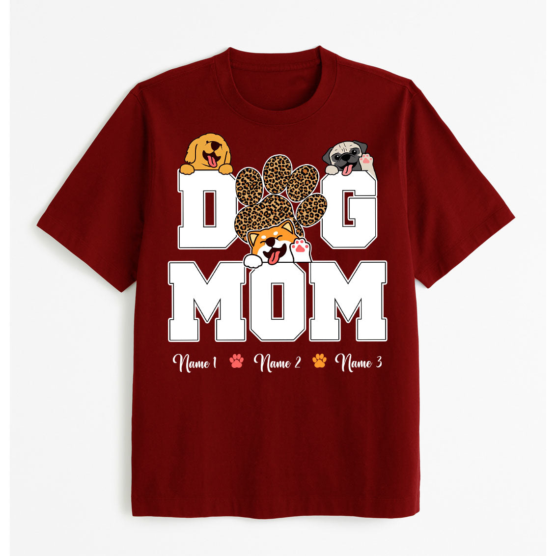 Custom Pet, Dog Mom Custom Name Tee Shirt, easychoo.com