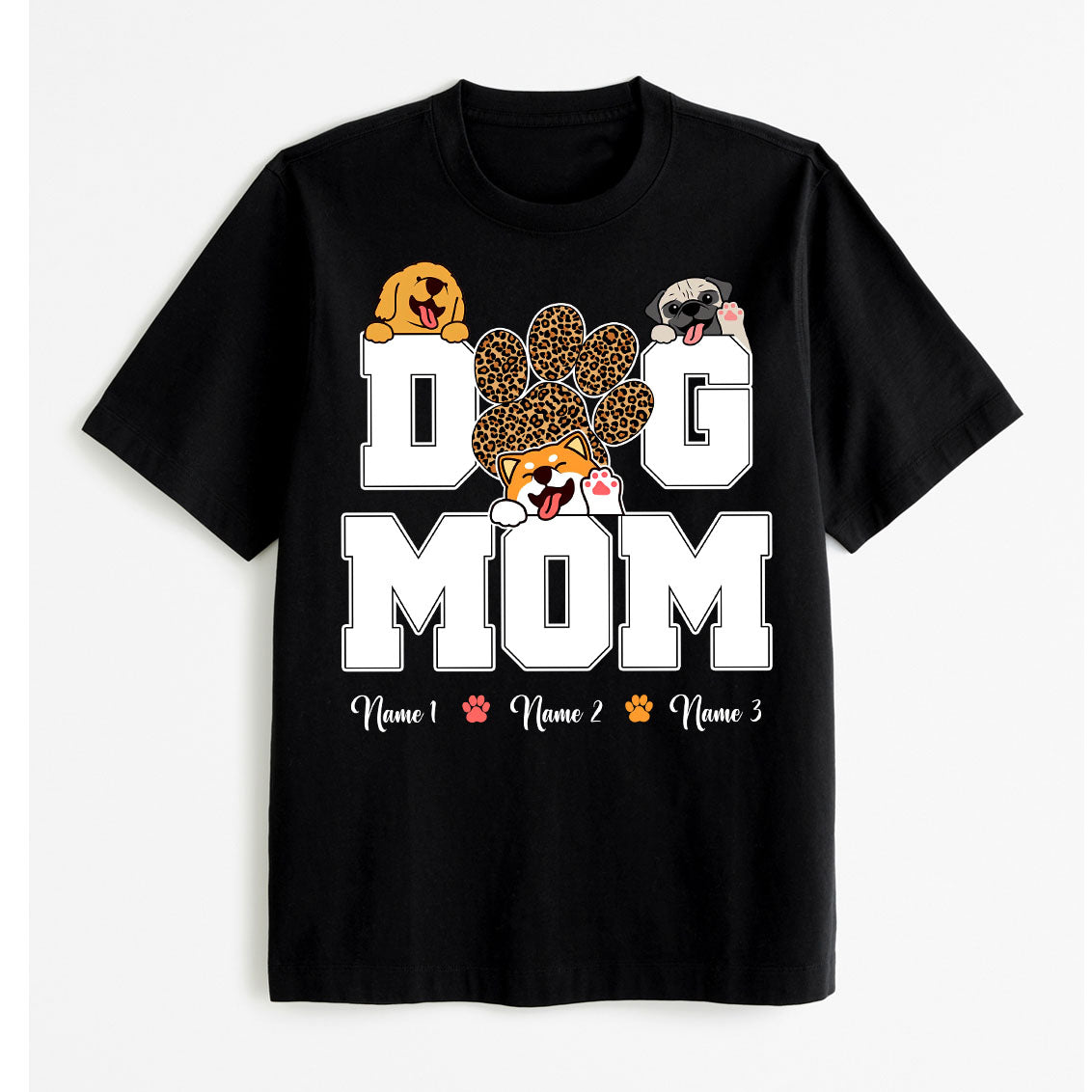 Custom Pet, Dog Mom Custom Name Tee Shirt, easychoo.com