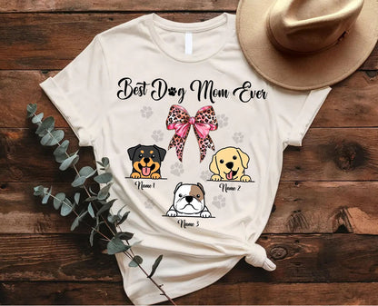 Custom Pet - Best Dog Mom Ever Tshirt, easychoo.com