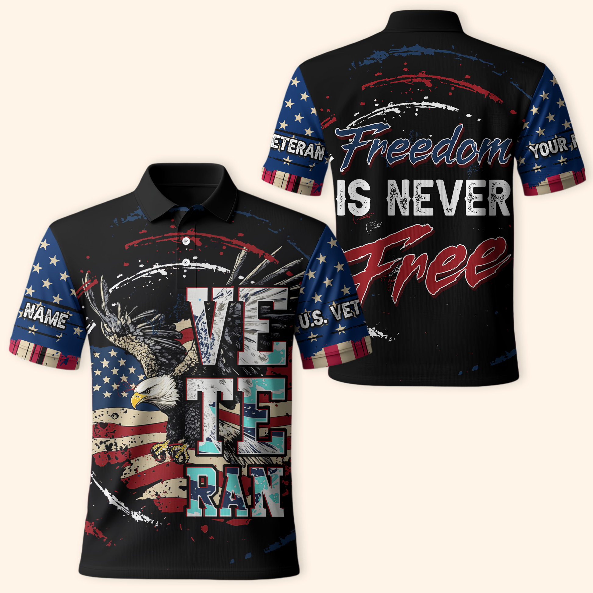 US Veteran Eagle Hoodie – Freedom Is Never Free – American Flag Patriotic Zip Up, easychoo.com