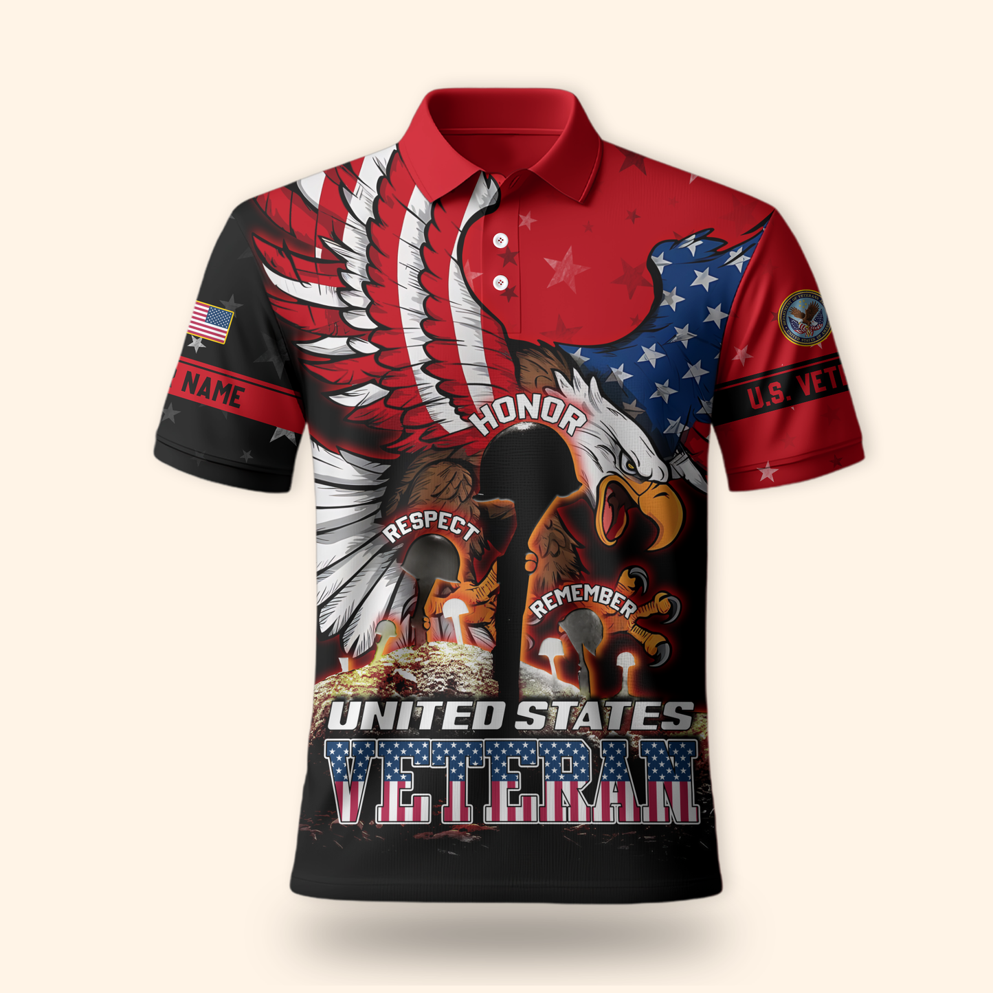 U.S. Veteran Hoodie – Honor Respect Remember Patriotic Zip Up Jacket