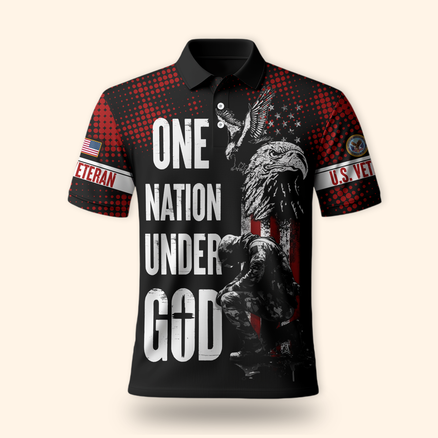 One Nation Under God Hoodie – U.S. Veteran American Flag Zip Up