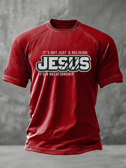 Men's JESUS print short sleeve t-shirt