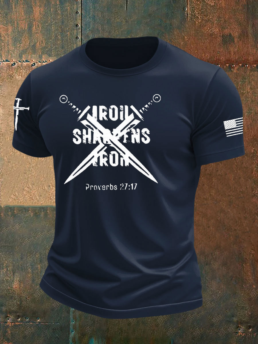 Men's Faith Printed  imitation cotton short-sleeved T-shirt