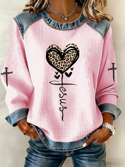 Women's Cross Print Casual T-shirt