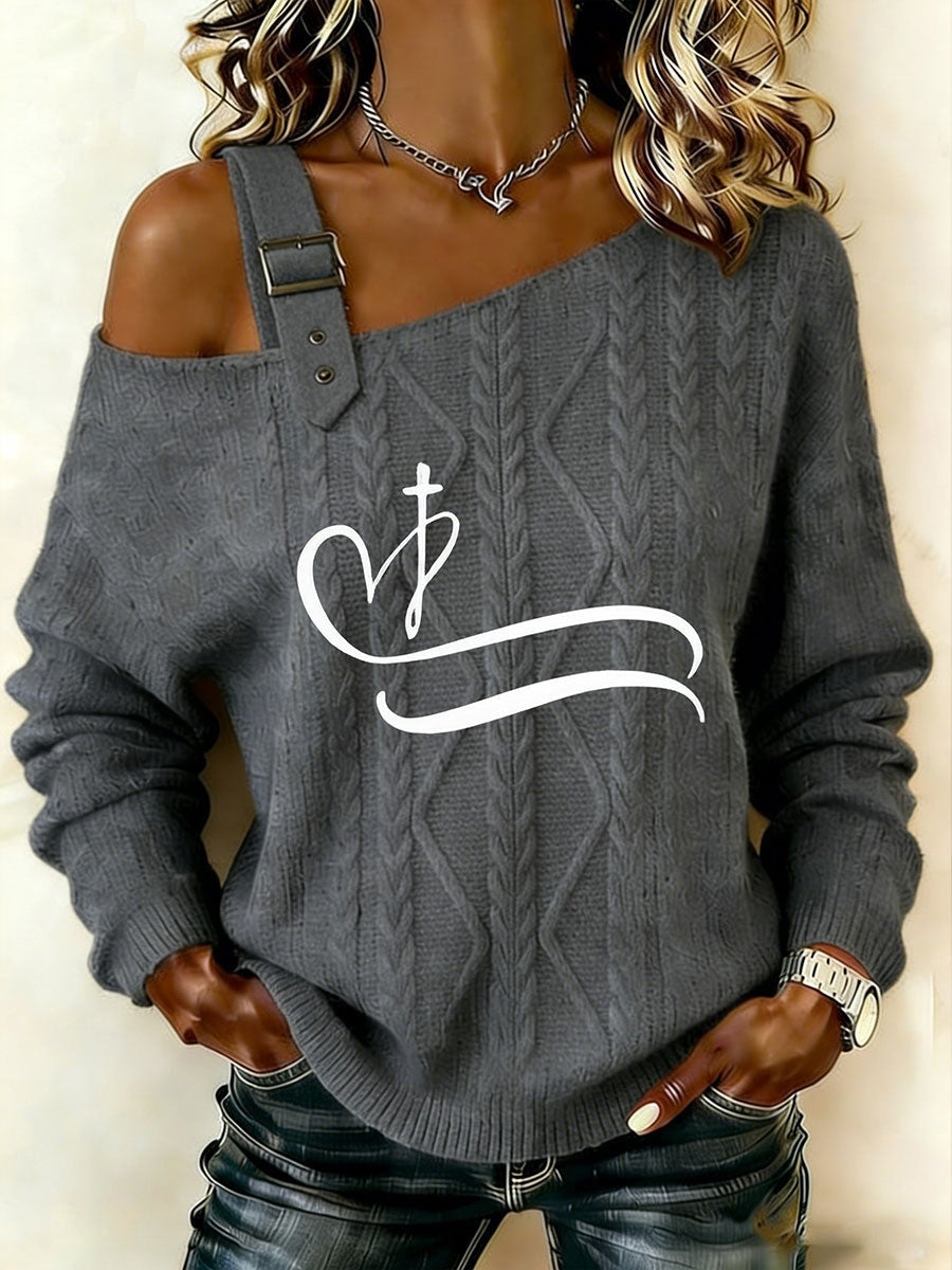 Women's Cross Print Casual Top