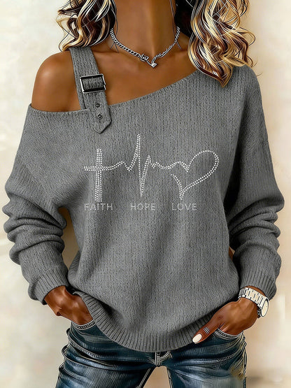 Women's Faith Hope Love Printed Casual Top